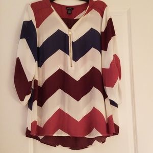 Patterned blouse from Rue21 with front zip